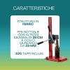 tappatrice a cremagliera caratteristiche Tappatrice a cremagliera con struttura in ferro per bottiglie fino a 38 cm