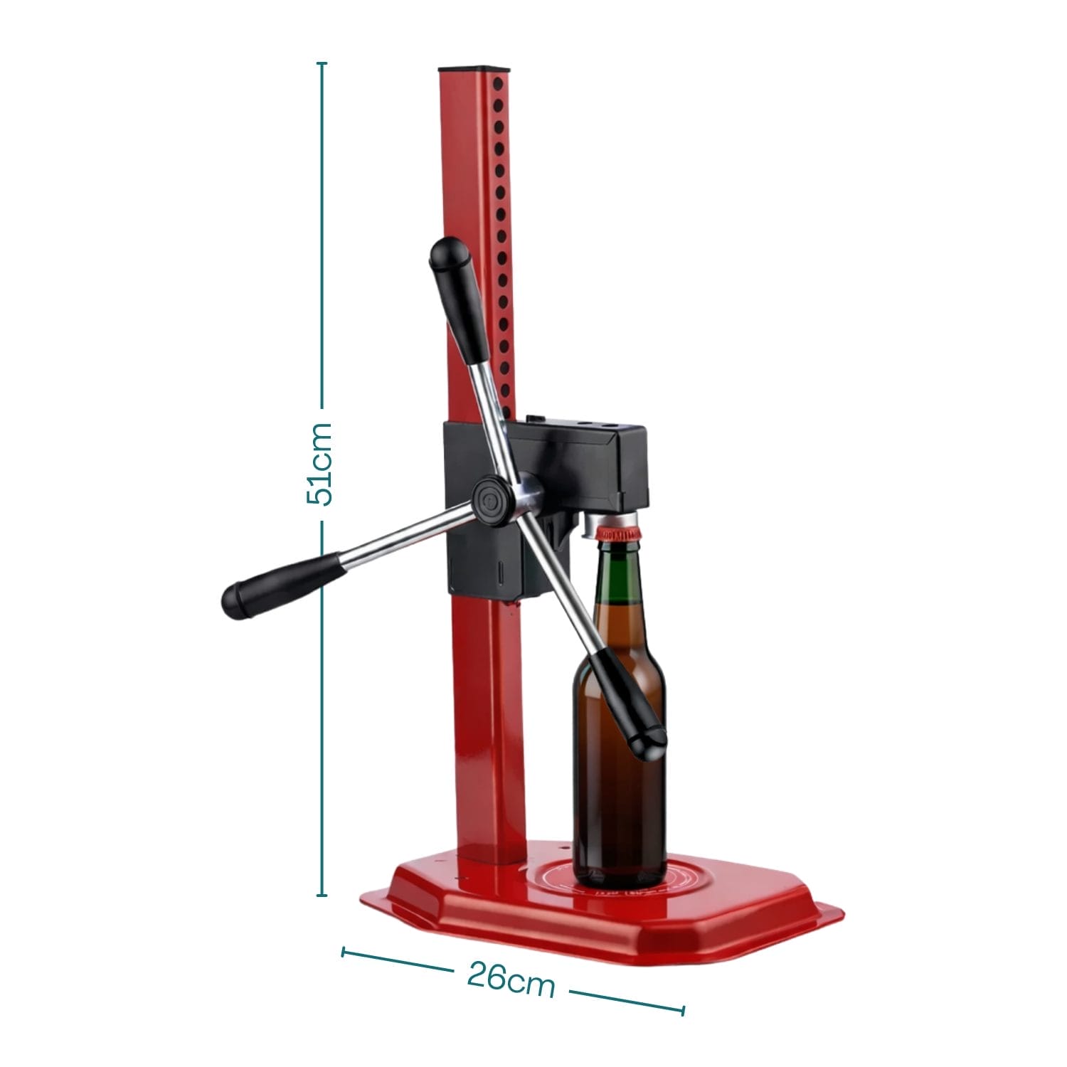 tappatrice a cremagliera misure Tappatrice a cremagliera con altezza 51 cm e base 26 cm