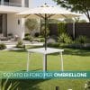 tavolino bianco quadrato foro Tavolo giardino con foro per ombrellone bianco 80x80 cm in plastica resistente