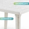 tavolino bianco quadrato idrorepellente Tavolo da esterno in plastica bianco idrorepellente e resistente ai raggi UV