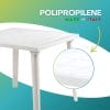 tavolino bianco quadrato mateeriale Tavolo in polipropilene bianco Made in Italy resistente effetto superficie