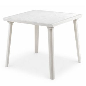 Tavolo da giardino quadrato con foro ombrellone