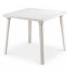 tavolino bianco quadrato Tavolo da giardino quadrato bianco in plastica resistente con 4 gambe