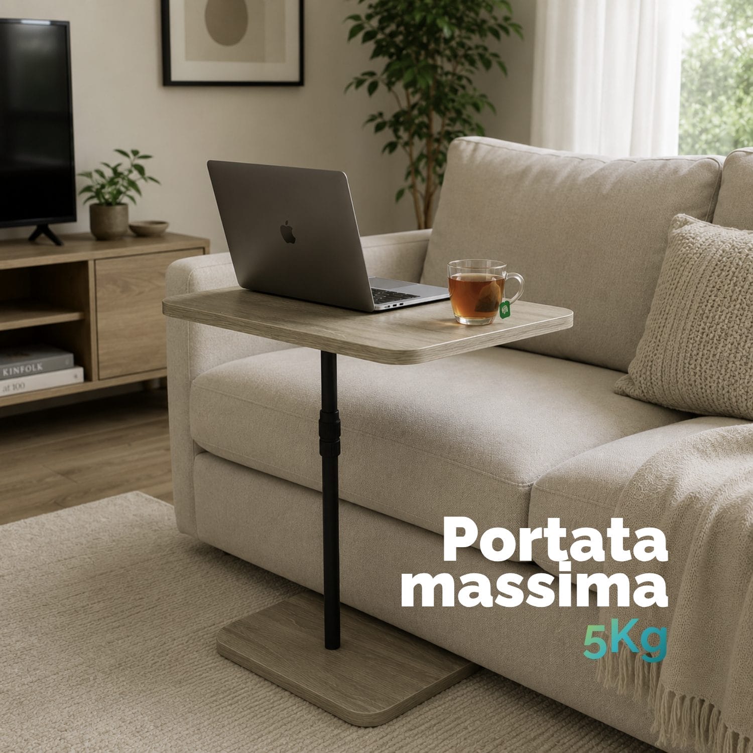 tavolino per divano max 5 kg Tavolino per laptop con portata 5 kg e altezza regolabile per utilizzo sul divano