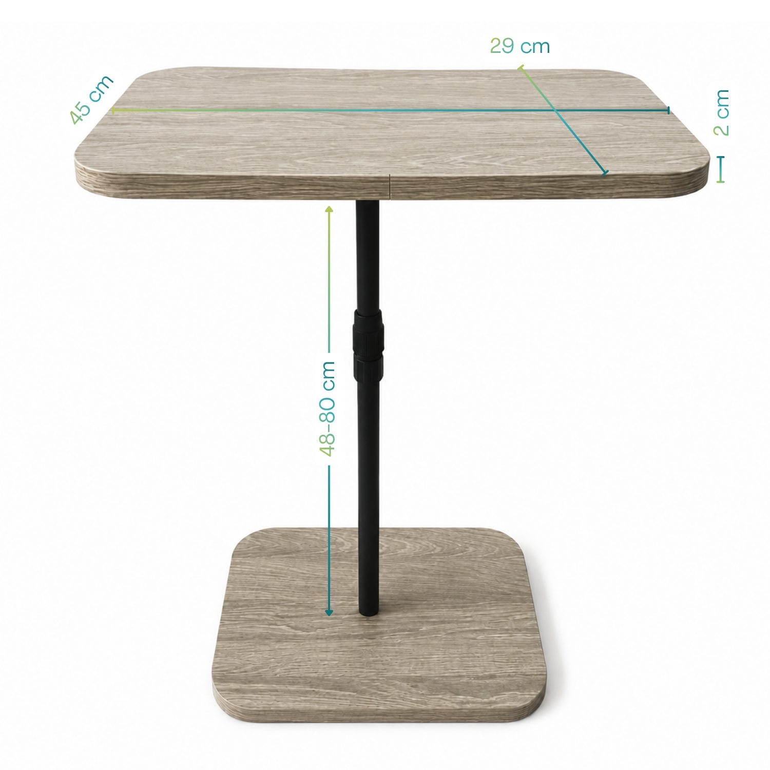 tavolino per divano misure Dimensioni tavolino per notebook con piano 45x29 cm e altezza regolabile 48-80 cm