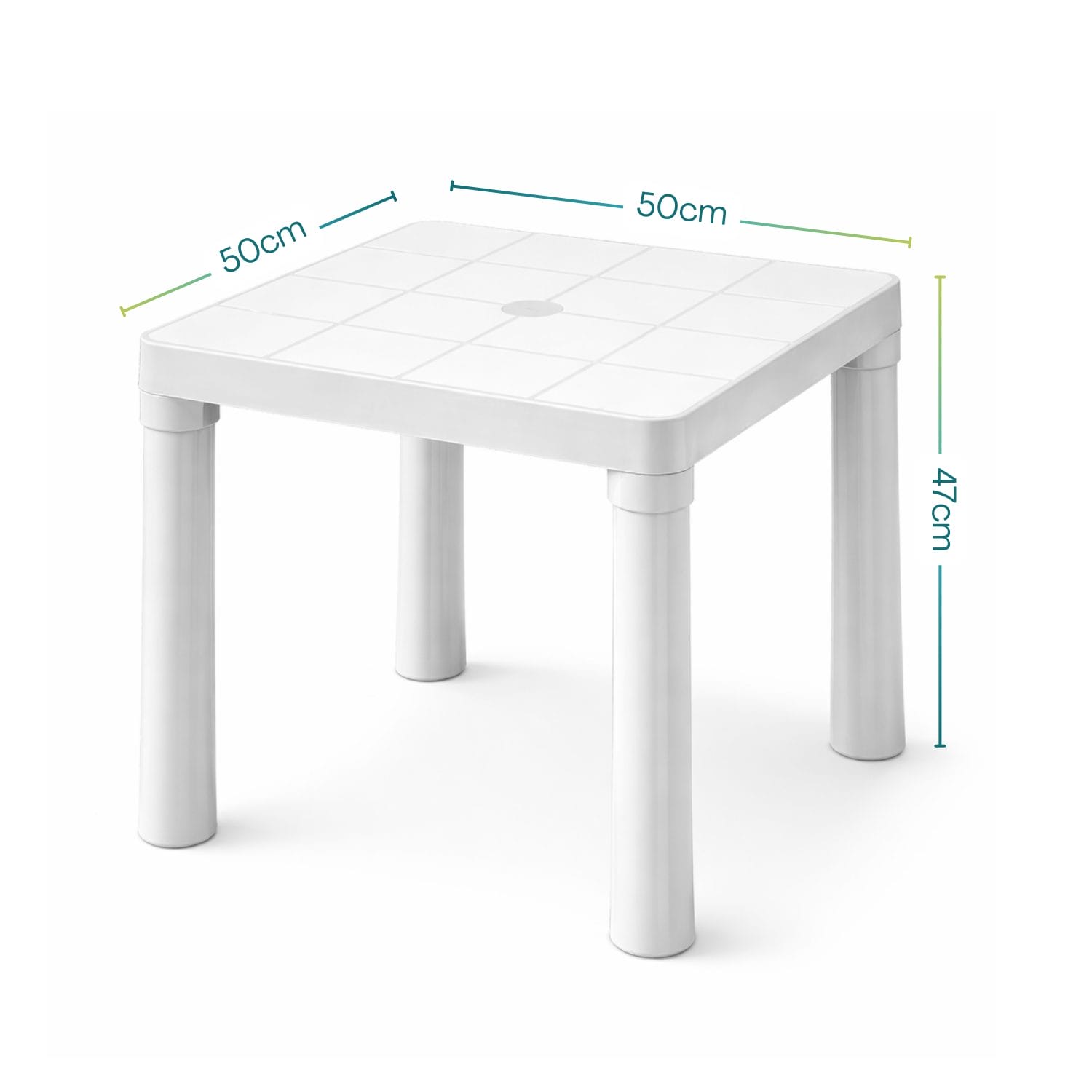 tavolino per bambini in plastica 50x50 cm altezza 47 cm con struttura stabile