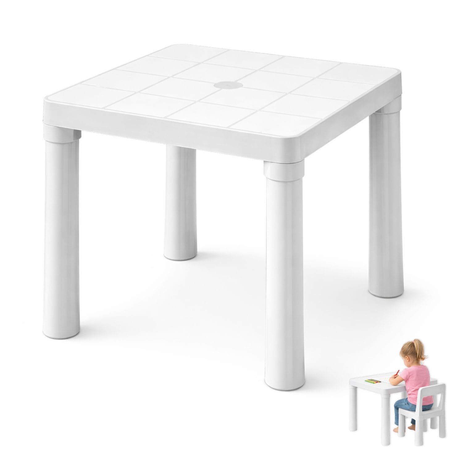tavolino plastica principale tavolino quadrato per bambini in plastica bianca resistente e facile da pulire