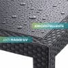 tavolo effetto rattan caratteristiche Tavolo da giardino in plastica effetto rattan idrorepellente anti UV resistente da esterno