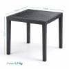 tavolo effetto rattan misure Tavolo quadrato 79x79 cm da giardino in plastica antracite per 4 posti resistente esterno