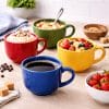 tazze colorate 450ml utilizzi Set tazze colorate 450 ml con bevande e cereali ideale per colazione