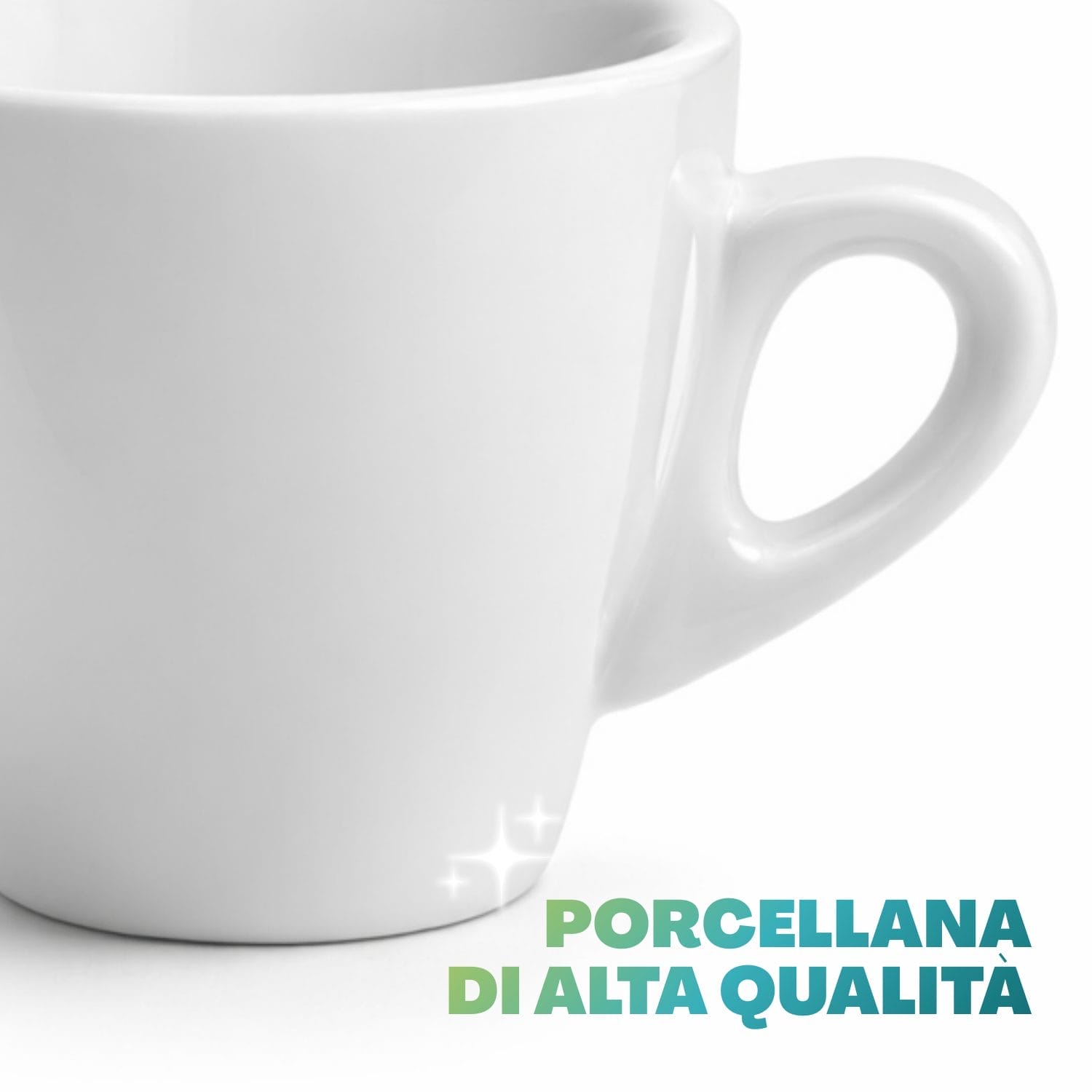Tazzine caffè bianche 80 ml in porcellana resistente alta qualità