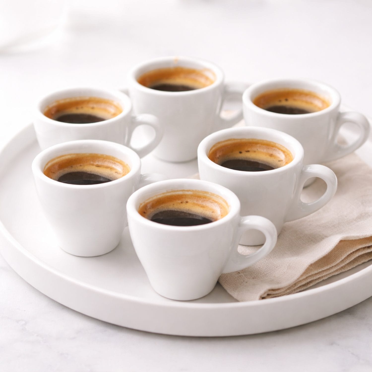 Set tazzine caffè bianche 80 ml con espresso ideale per colazione