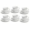 tazzine bianche con piattino 80ml principale Set 6 tazzine caffè bianche con piattino 80 ml per espresso