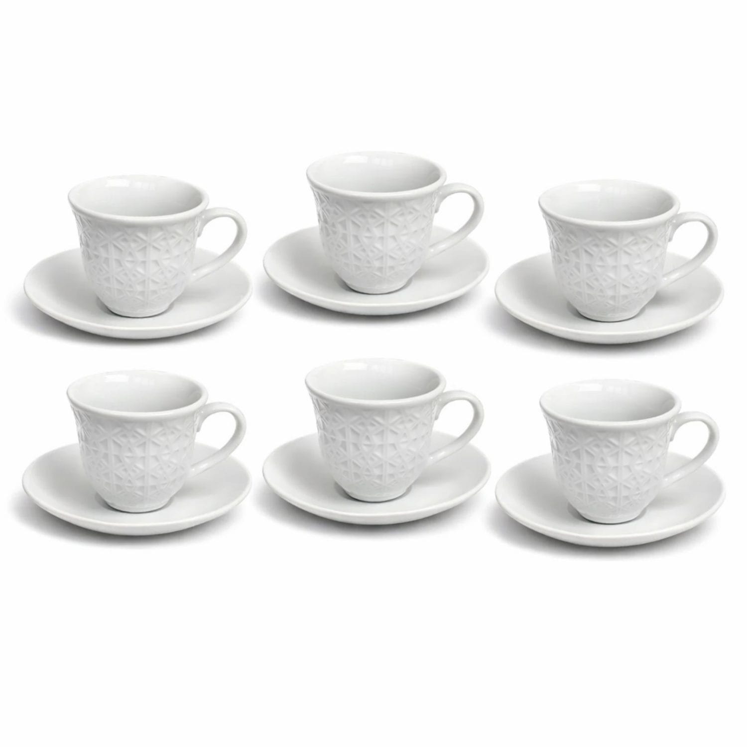 tazzine bianche con piattino 80ml principale Set 6 tazzine caffè bianche con piattino 80 ml per espresso