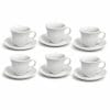 tazzine bianche con piattino 80ml principale Set 6 tazzine caffè bianche con piattino 80 ml per espresso
