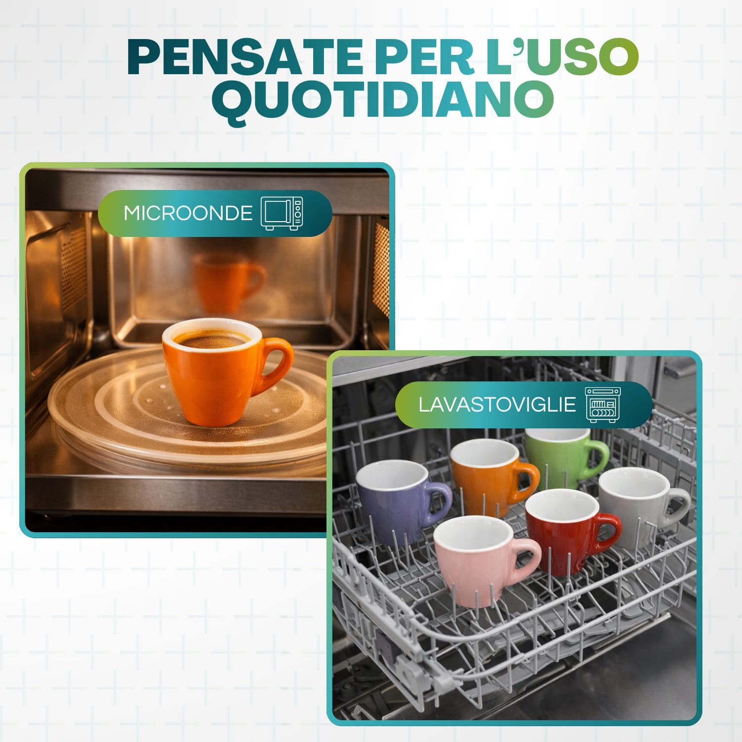 tazzine colorate 80ml lavastoviglie microonde Tazzine caffè colorate 80 ml adatte a microonde e lavastoviglie