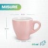 tazzine colorate 80ml misure Tazzina caffè colorata 80 ml dimensioni compatte per espresso