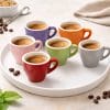 tazzine colorate 80ml su vassoio Set tazzine caffè colorate 80 ml con espresso ideale per colazione