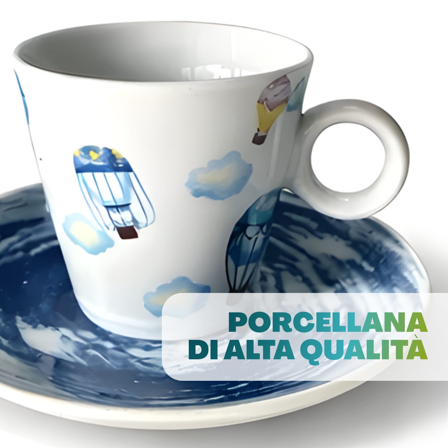 Tazzine caffè colorate con piattino 80 ml in porcellana alta qualità