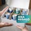 tazzine colorate con piattino 80ml regalo Set tazzine caffè colorate con piattino 80 ml idea regalo elegante
