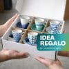 tazzine colorate con piattino 80ml regalo Set tazzine caffè colorate con piattino 80 ml idea regalo elegante
