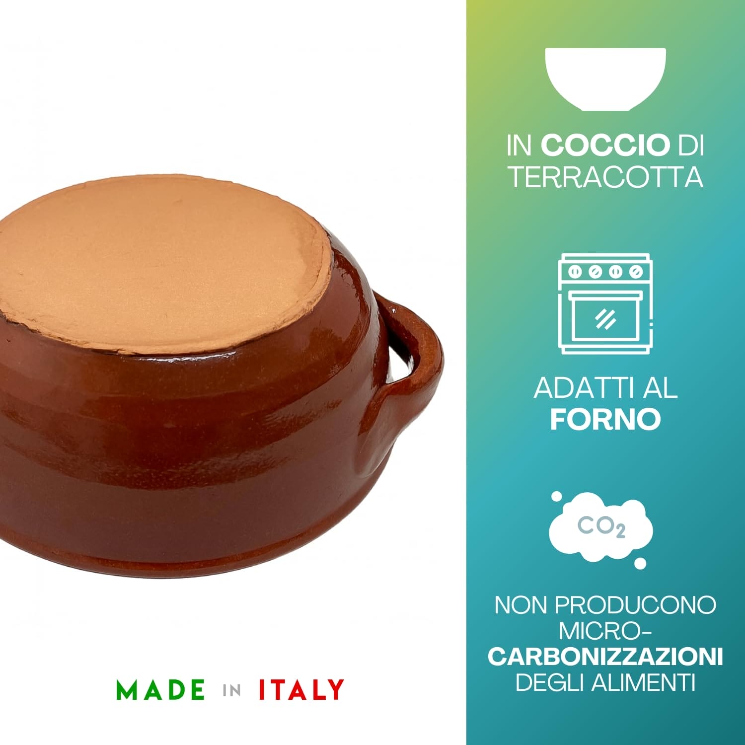 Fondo tegamino in terracotta Made in Italy adatto al forno e resistente