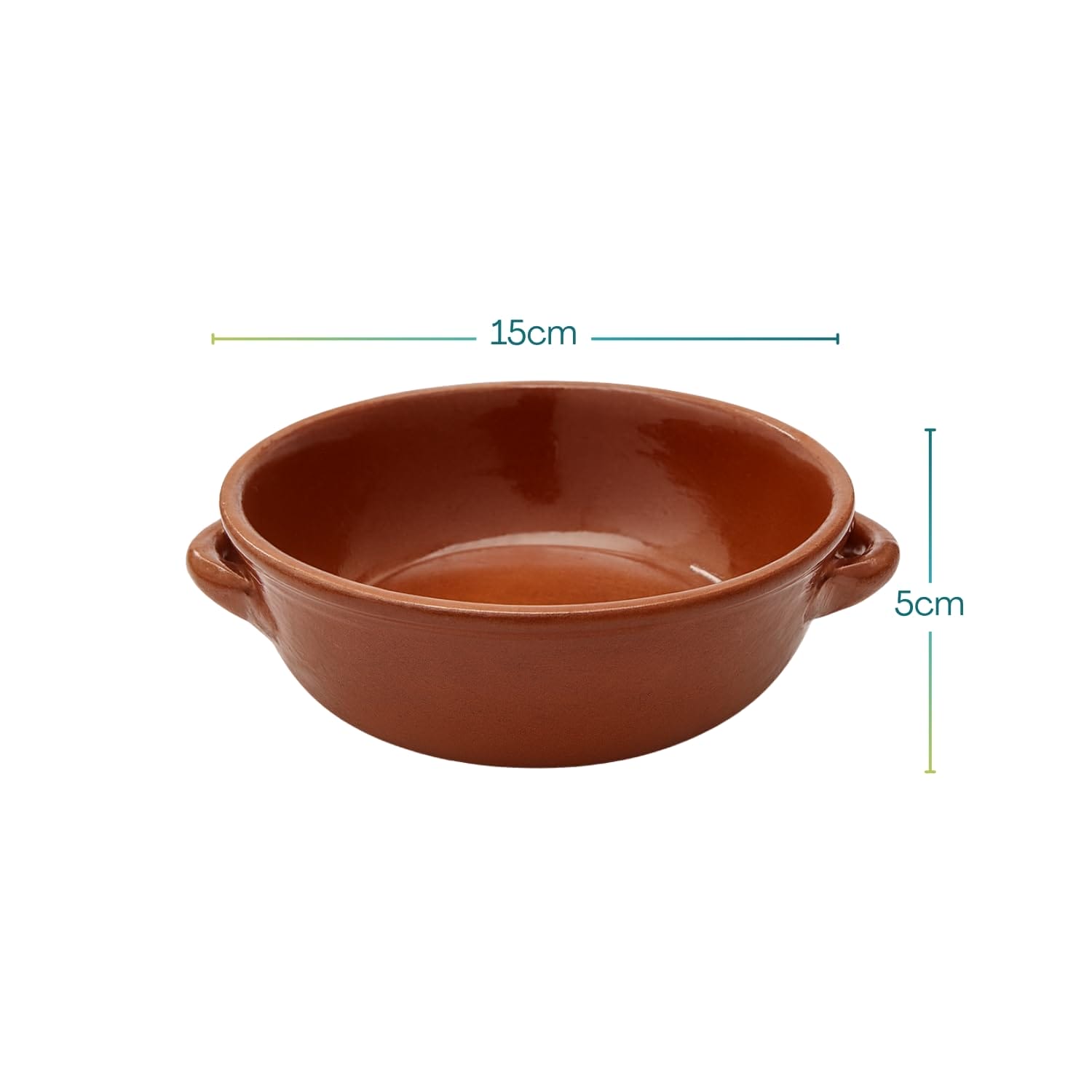 Tegamino terracotta diametro 14 cm altezza 6 cm con manici resistenti
