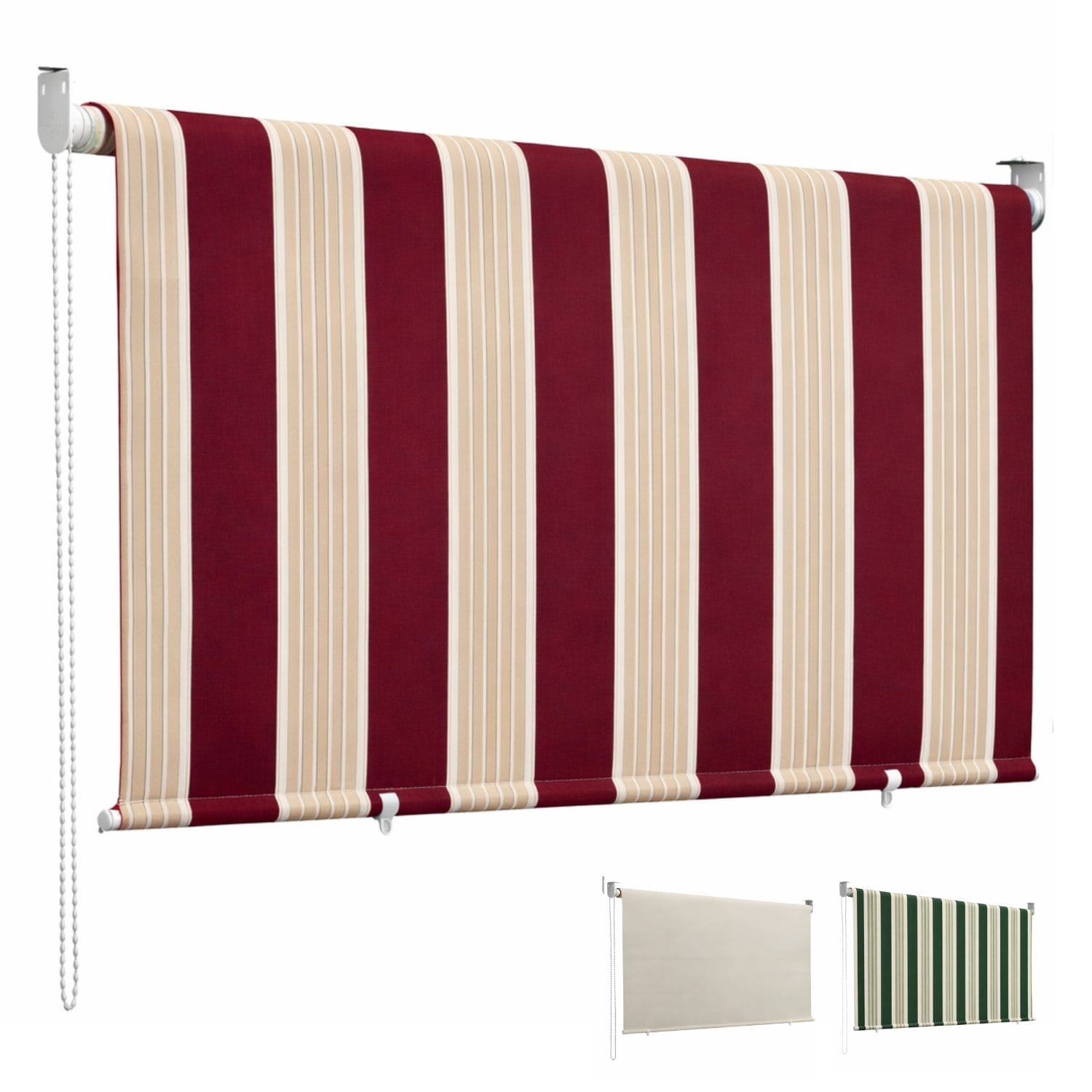 Tenda da sole righe rosso beige 200x300 cm con varianti colore