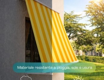 Tenda da sole esterna gialla impermeabile e resistente ai raggi UV e intemperie