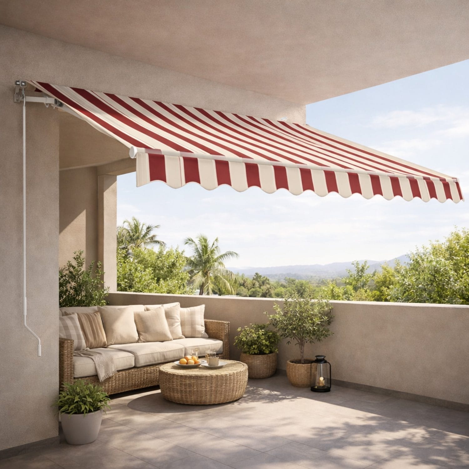 Tenda da sole barra quadra 4x3 con inclinazione regolabile da 5° a 35°