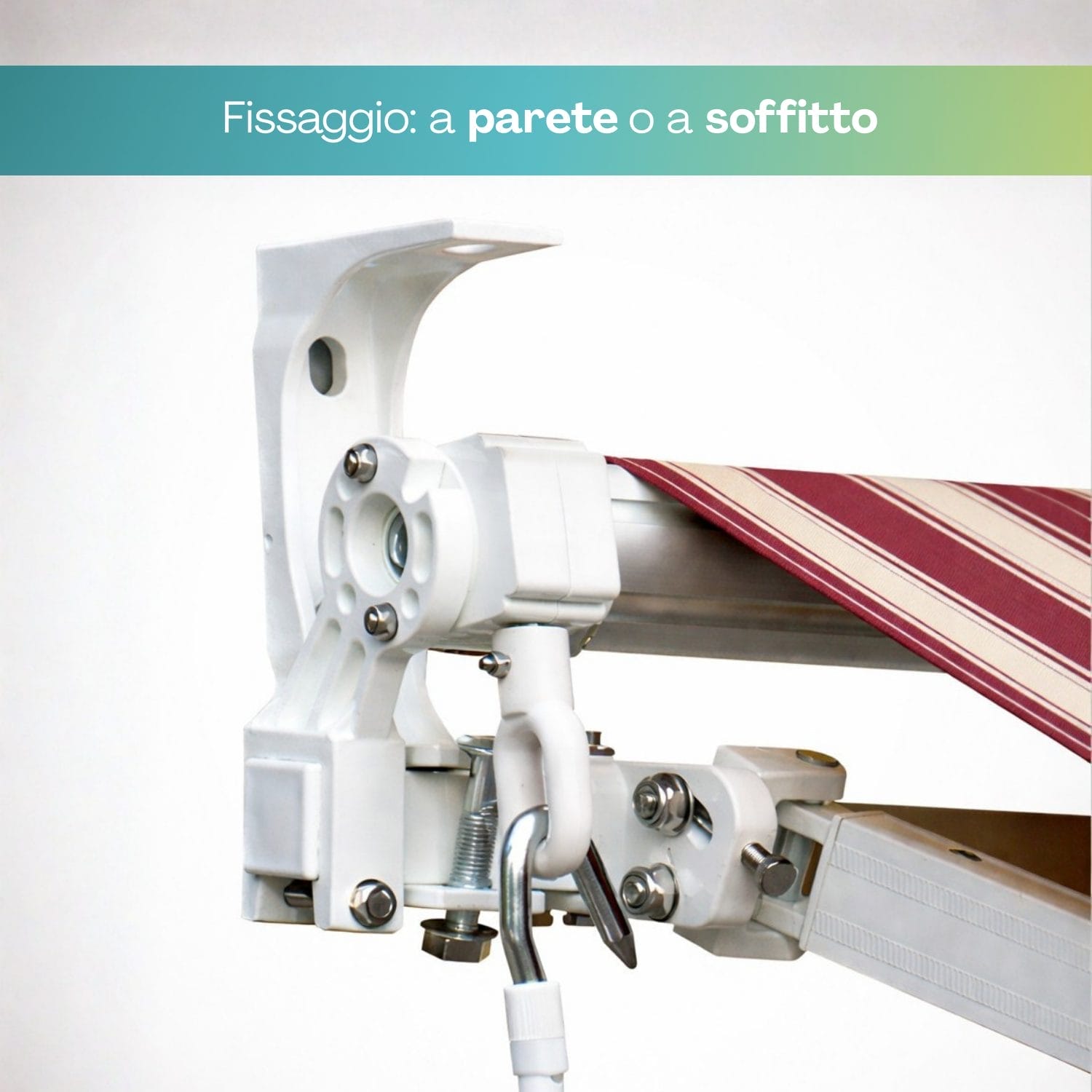 Tenda da sole a righe bordeaux per balcone e terrazzo installata