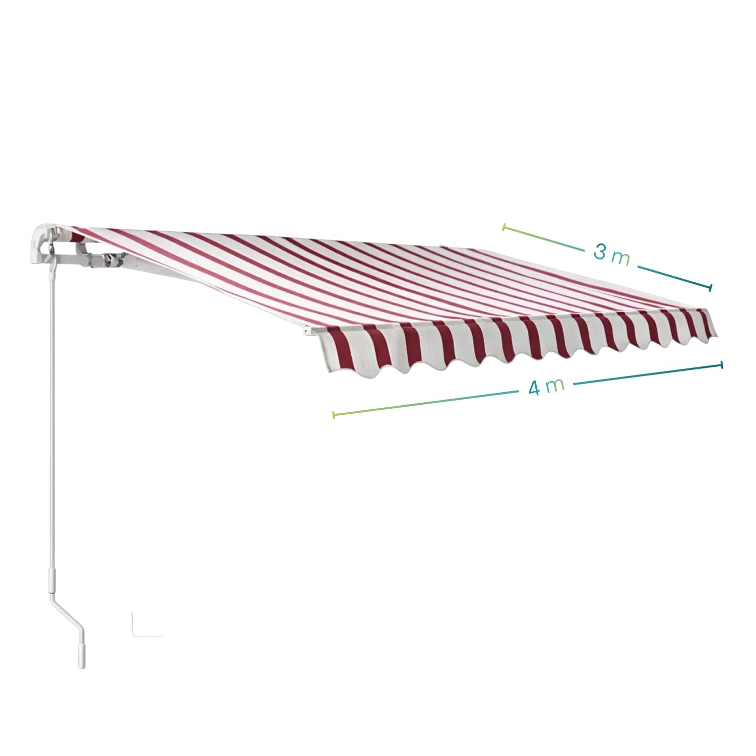 Tenda da sole 4x3 con manovella apertura e struttura a barra quadra