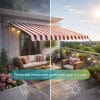 tende da sole barra quadrata 4x3 pioggia sole bordeaux Tenda da sole resistente a pioggia e sole per balcone e giardino