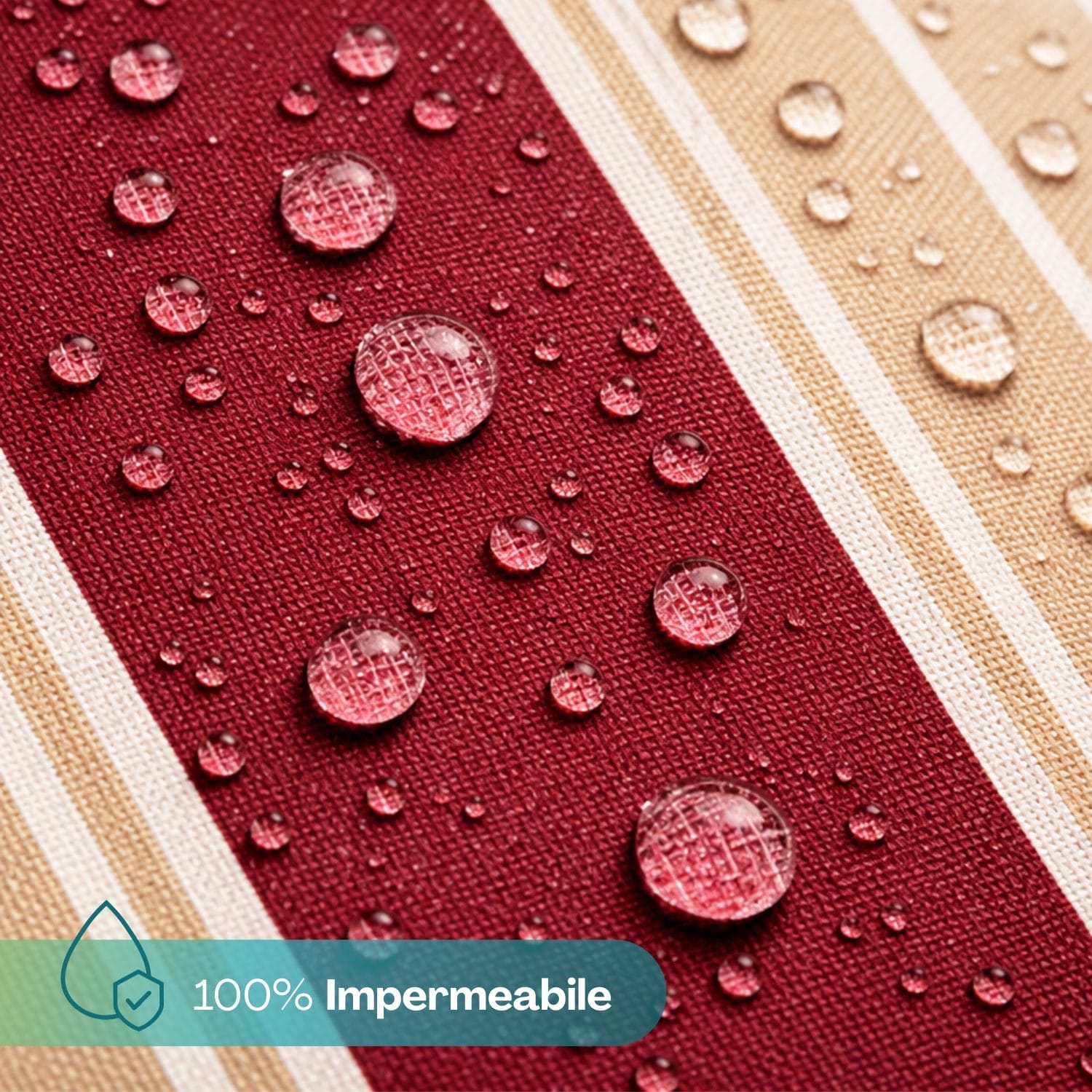 tende senza cassone impermeabile bordeaux Tessuto tenda righe bordeaux crema impermeabile 280 g/m²