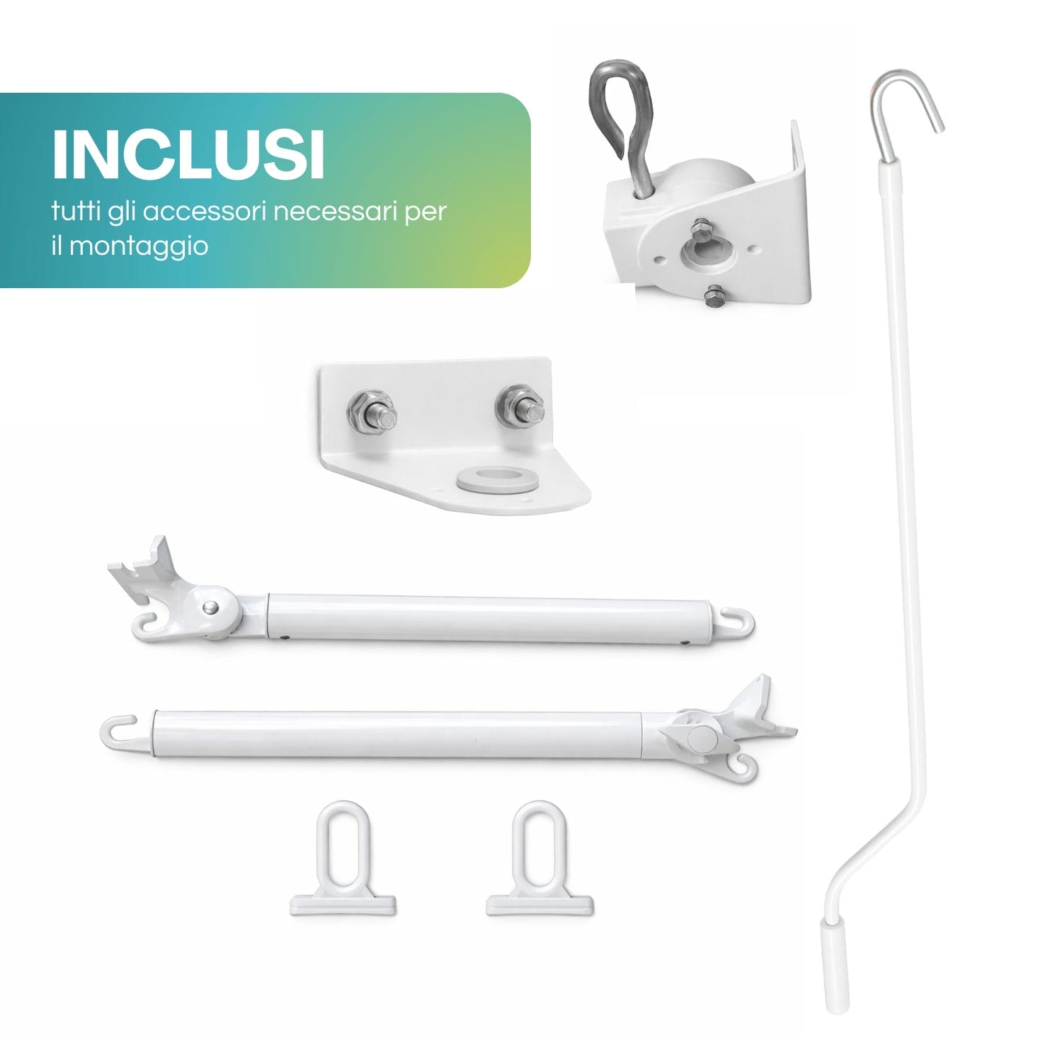 tende senza cassone pezzi montaggio Accessori inclusi per tenda da sole 400x300 cm con bracci e supporti