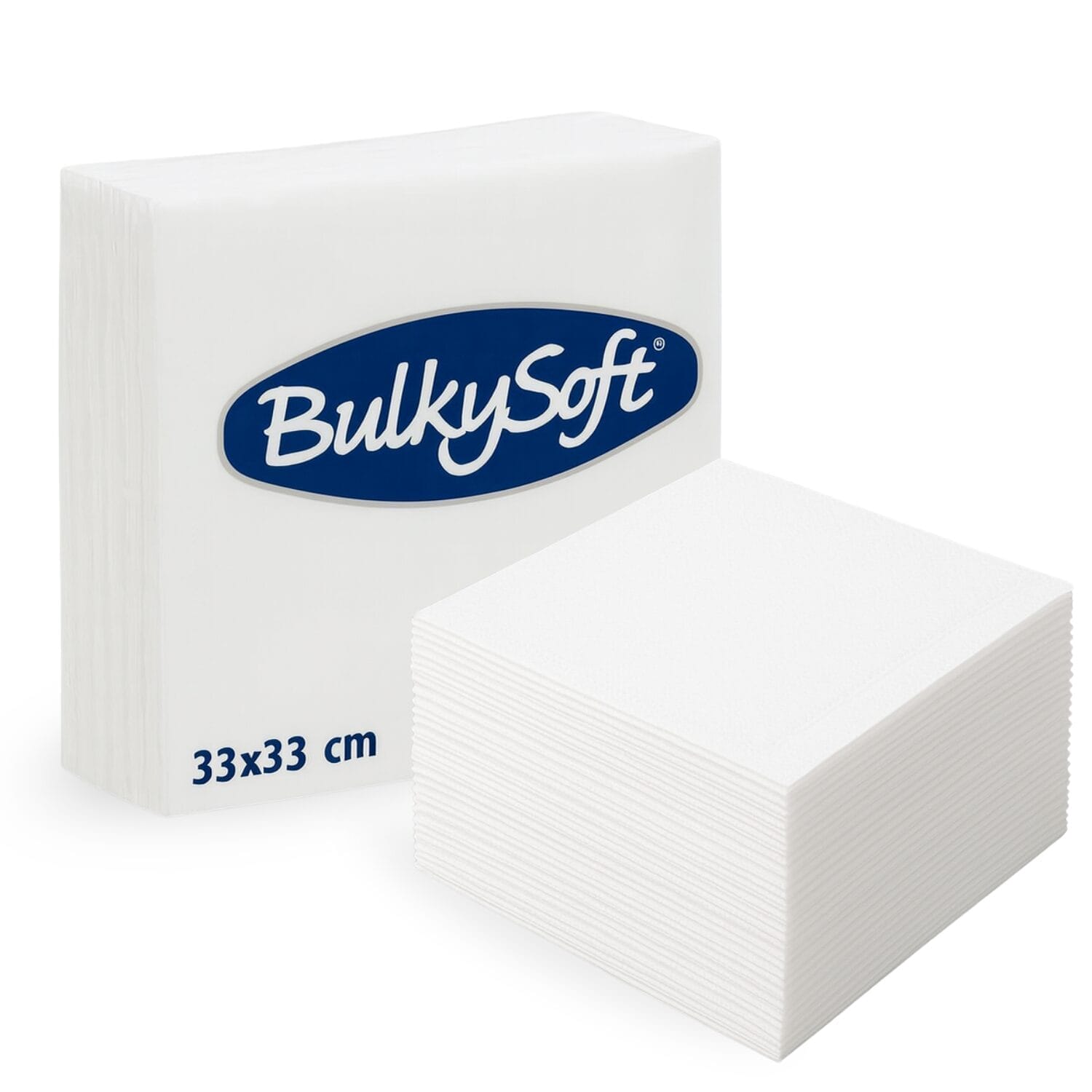 Tovagliolo BulkySoft doppio velo bianco misura 33x33 cm