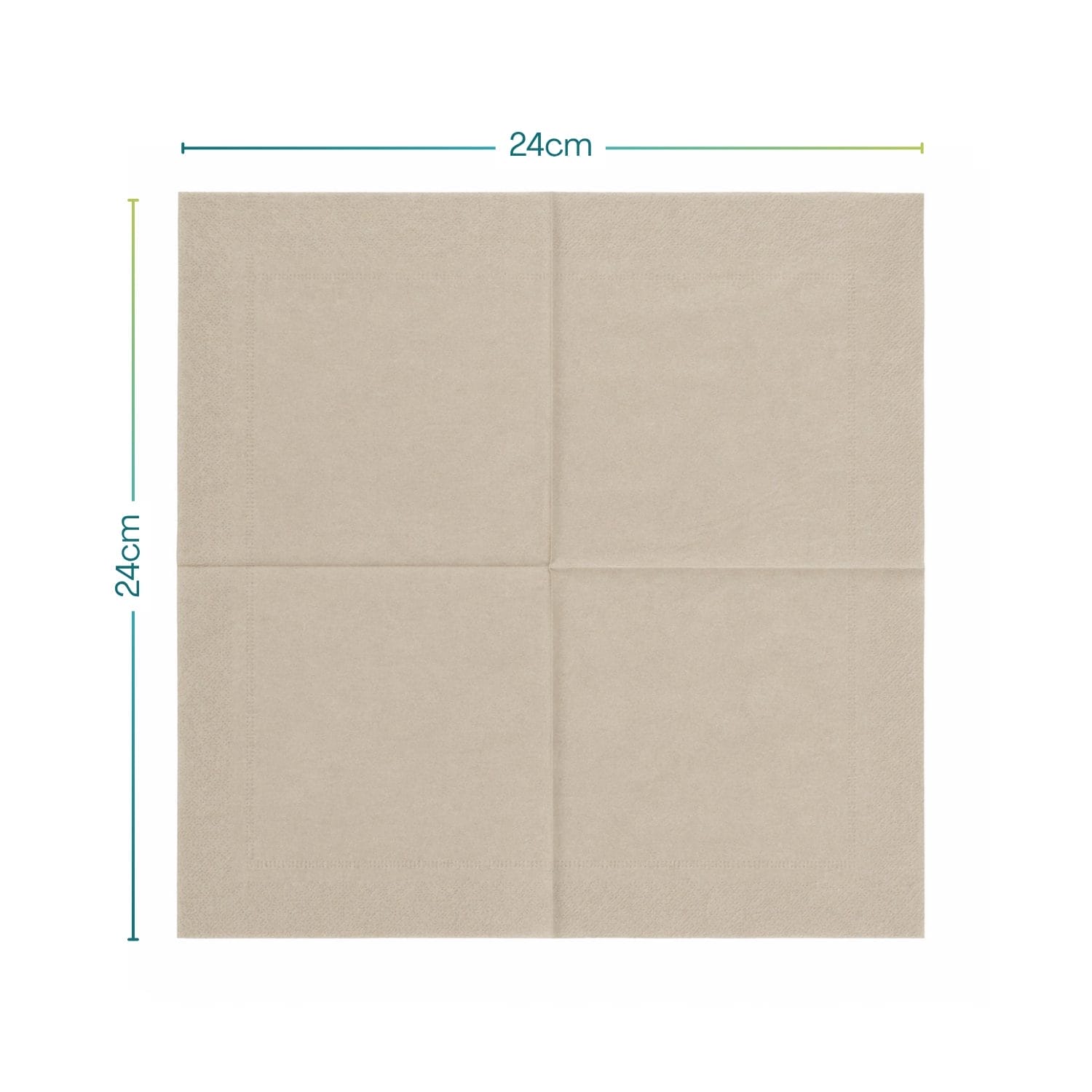 Tovagliolino cocktail avana 24x24 cm aperto, formato quadrato