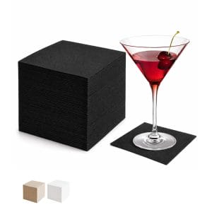 Tovaglioli da cocktail nero 24×24 cm