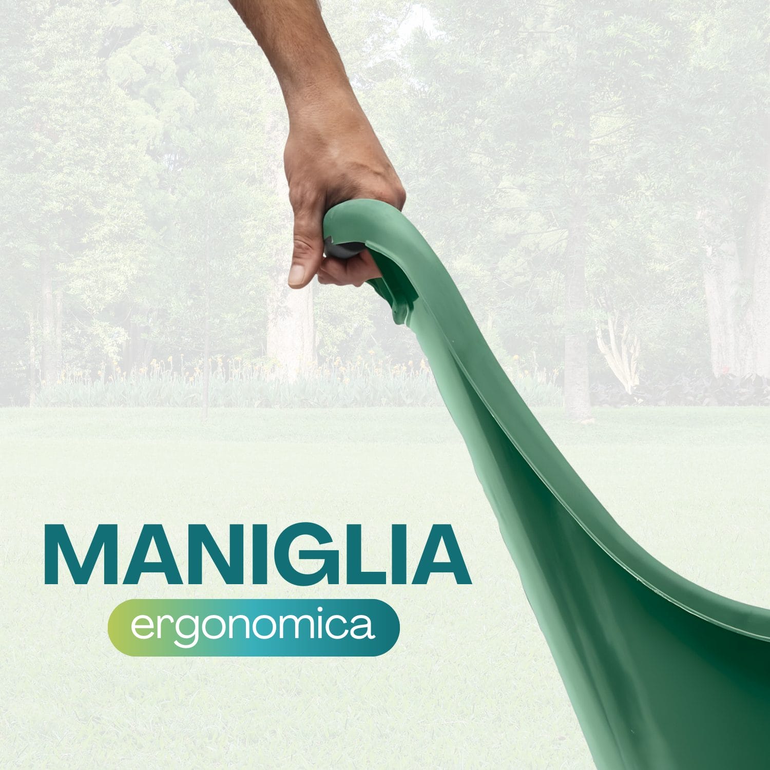 Maniglia ergonomica del carrello da giardino verde per trasporto facile