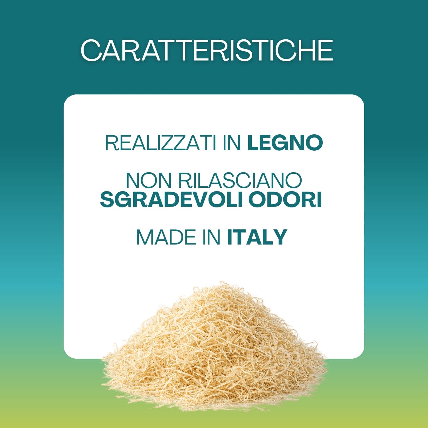Trucioli di legno naturali made in Italy senza odori