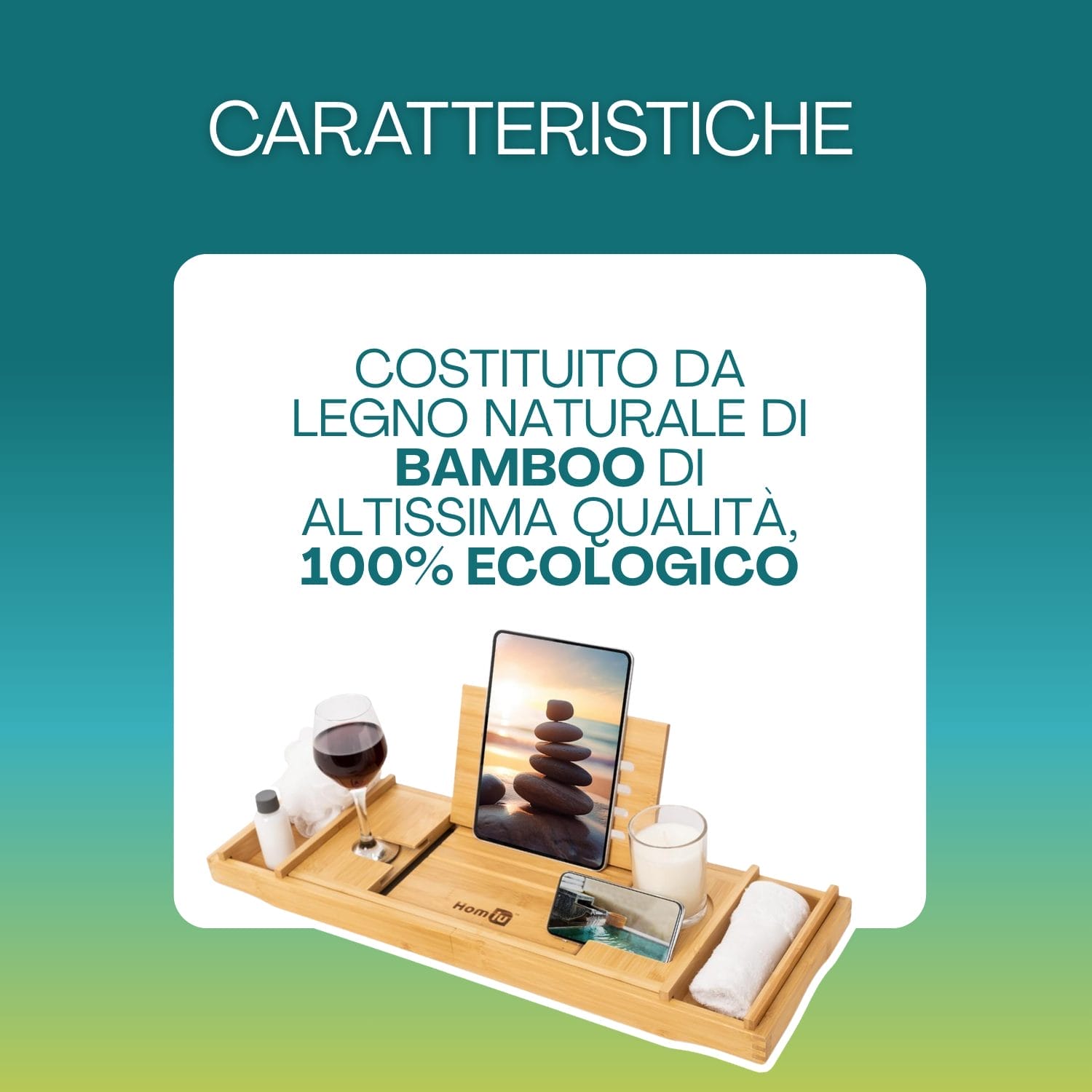 Vassoio da vasca in bamboo naturale ecologico di alta qualità