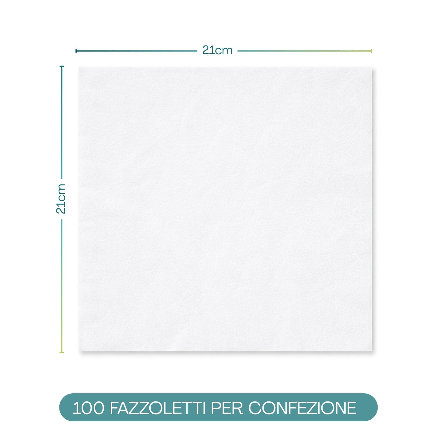 Fazzoletti 21x21 cm 100 pezzi per confezione doppio velo