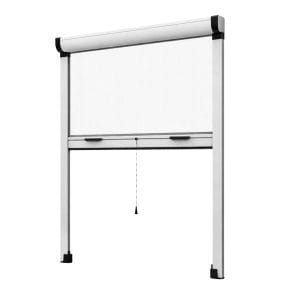 Zanzariera a rullo verticale bianca per finesta