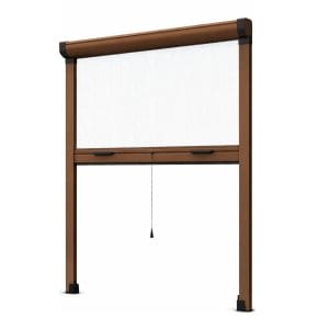 Zanzariera a rullo verticale marrone per finestra