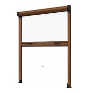 Zanzariera a rullo verticale marrone per finestra