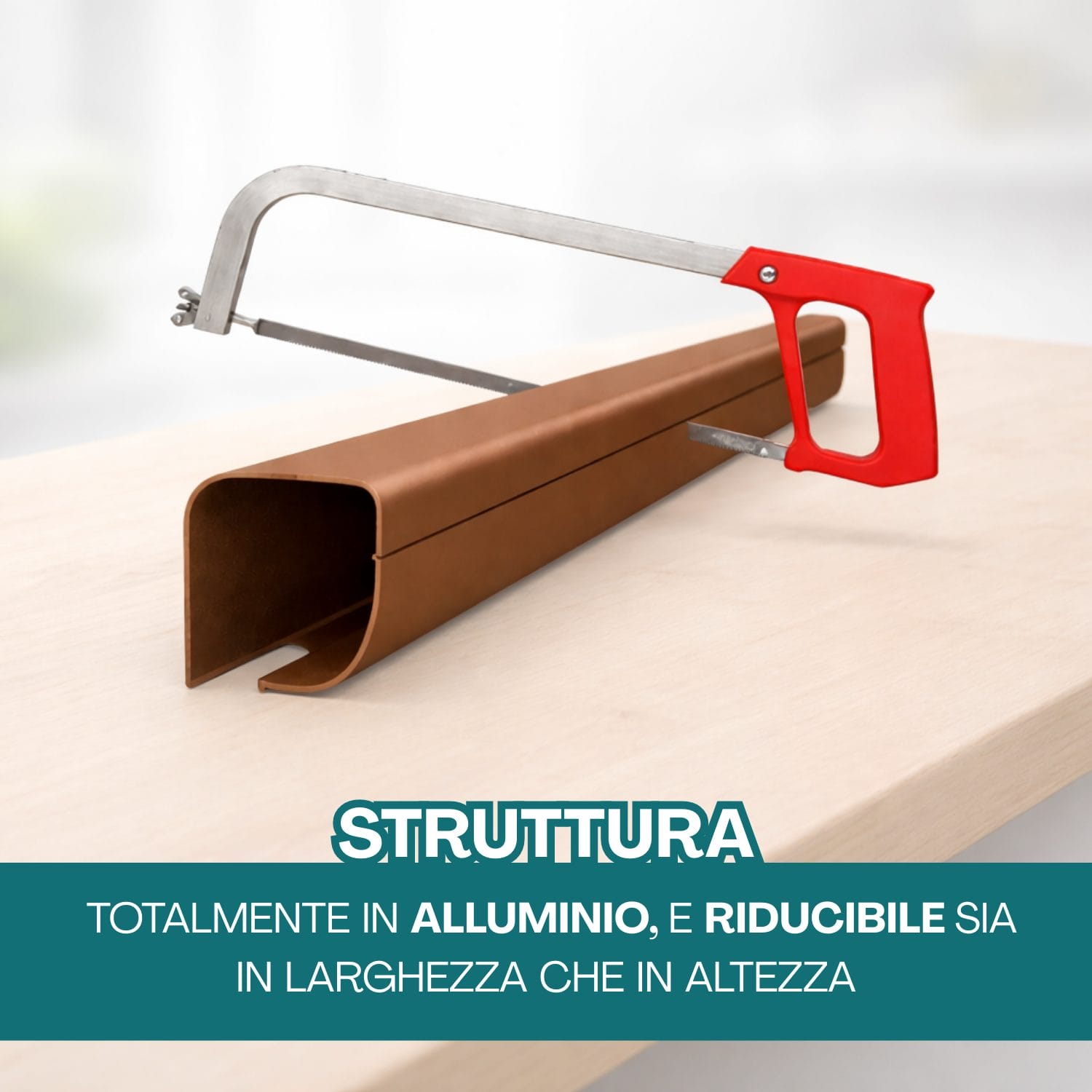 Struttura in alluminio della zanzariera a rullo marrone riducibile