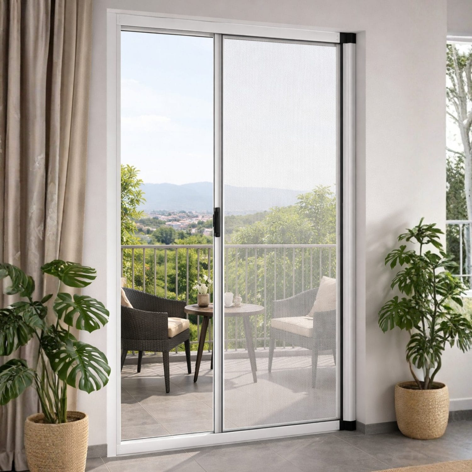 zanzariera avvolgibile laterale bianca coreografica