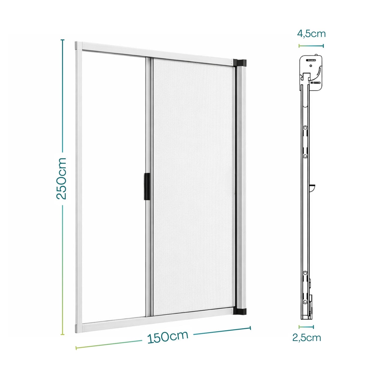 zanzariera avvolgibile laterale bianca misure