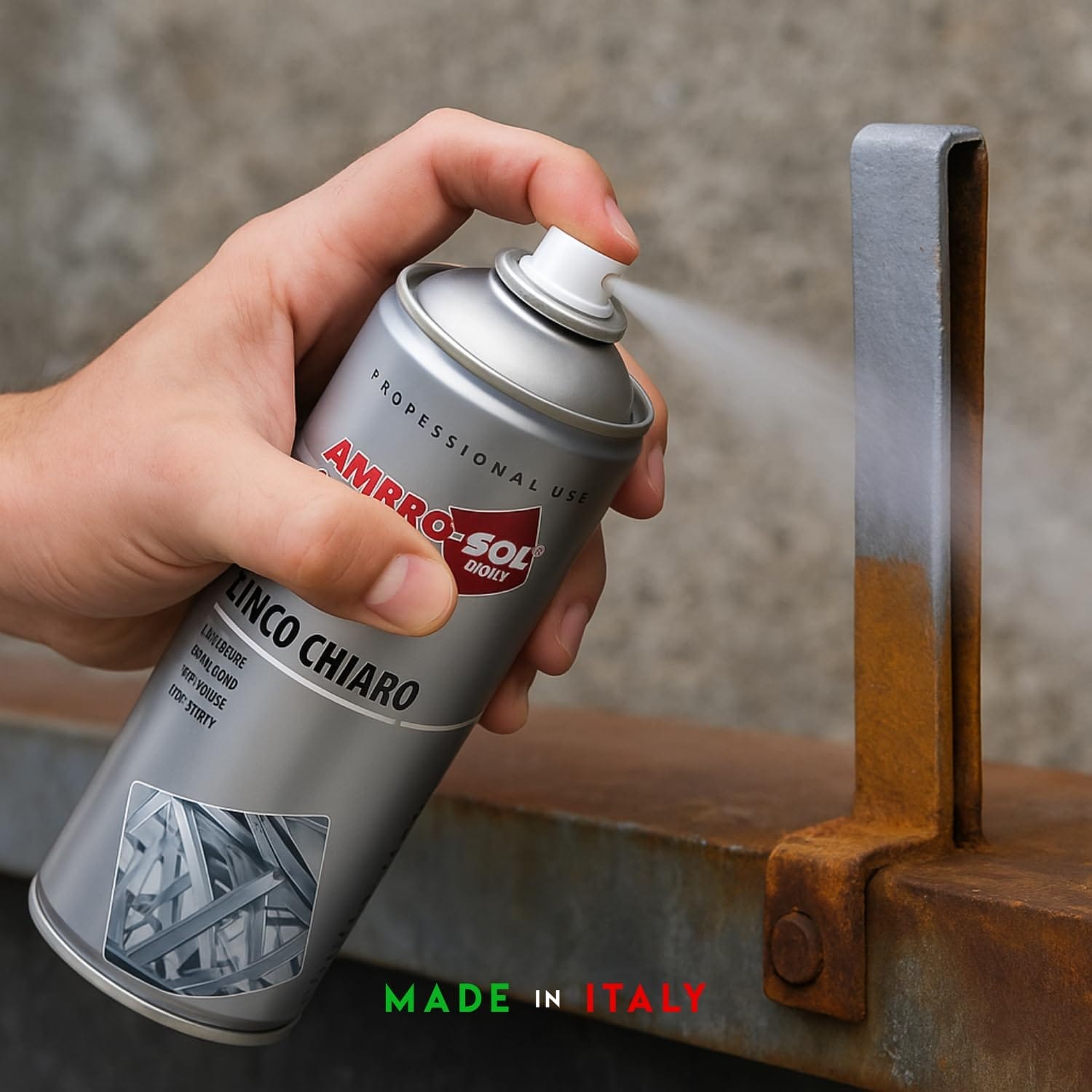 Spray zinco chiaro protettivo usato su struttura in ferro contro ruggine